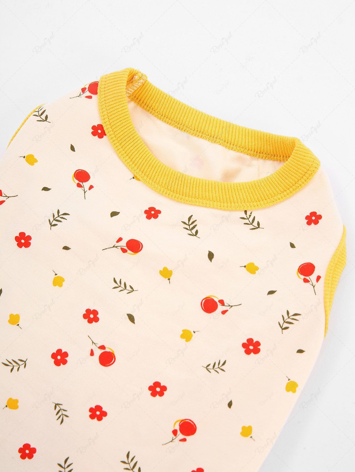 Pet's Flowers Printed Contrast Binding Tank Top