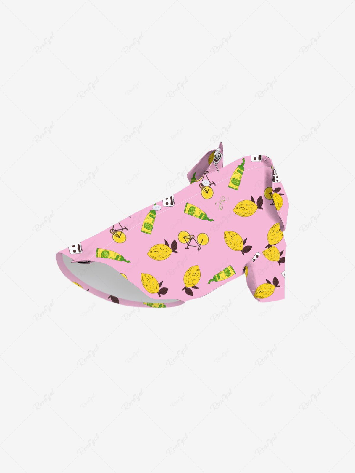 Pet's Lemon Music Recorder Bike Mustard Printed Hawaii Shirt