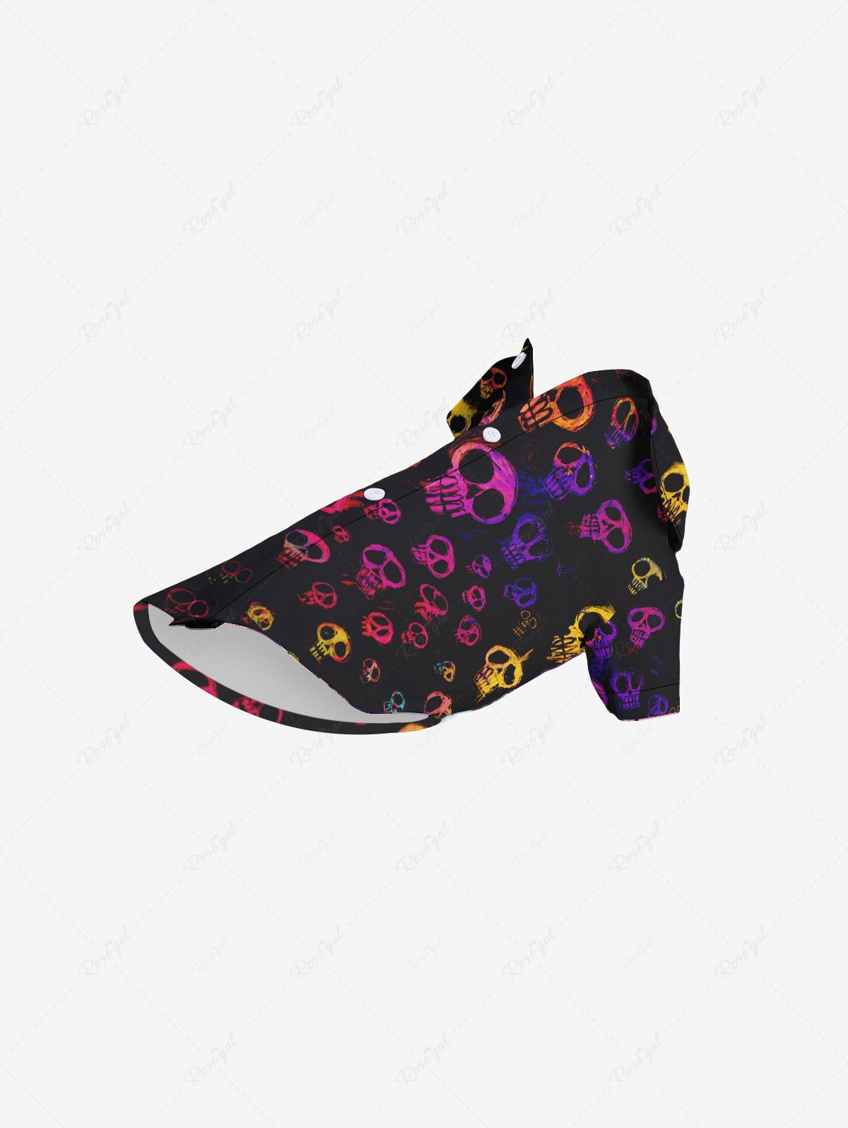 Pet's Halloween Colorful Skulls Printed Shirt