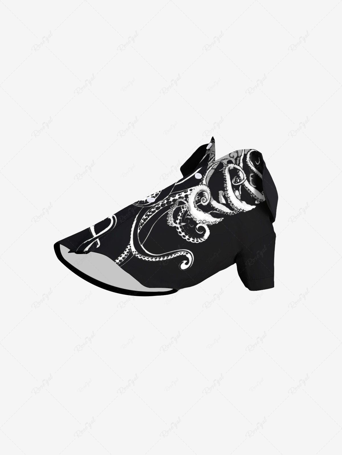 Pet's Skeleton Octopus Printed Halloween Button Shirt