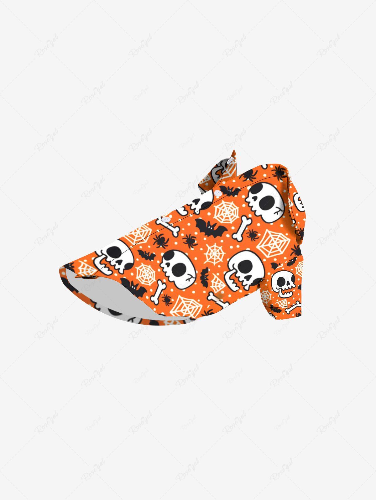 Pet's Halloween Spider Web Skulls Printed Shirt