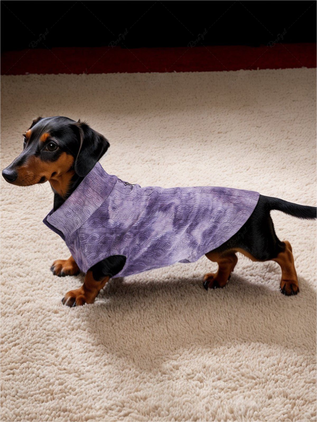 Débardeur en tricot torsadé texturé avec boutons à anneau en D et teinture par nouage pour animaux de compagnie