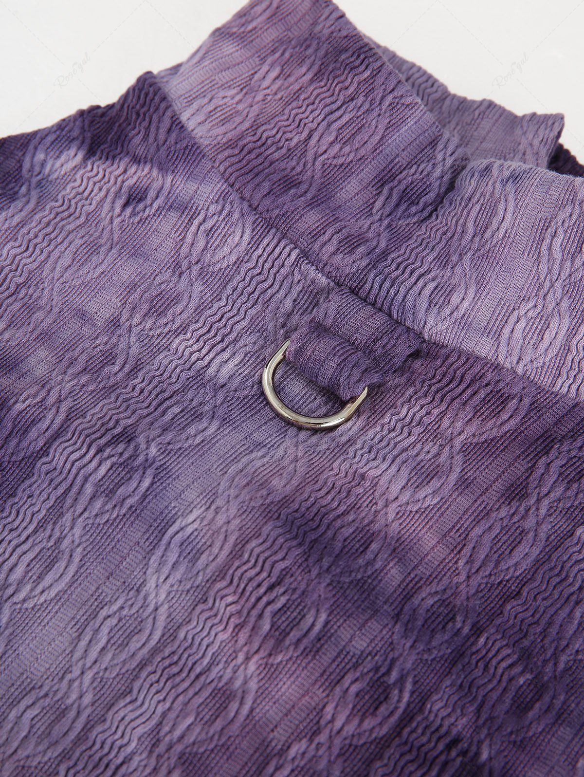 Débardeur en tricot torsadé texturé avec boutons à anneau en D et teinture par nouage pour animaux de compagnie