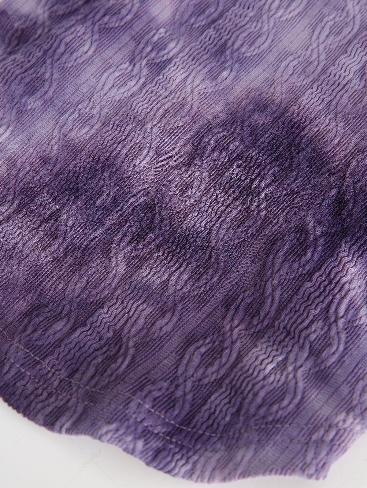 Débardeur en tricot torsadé texturé avec boutons à anneau en D et teinture par nouage pour animaux de compagnie