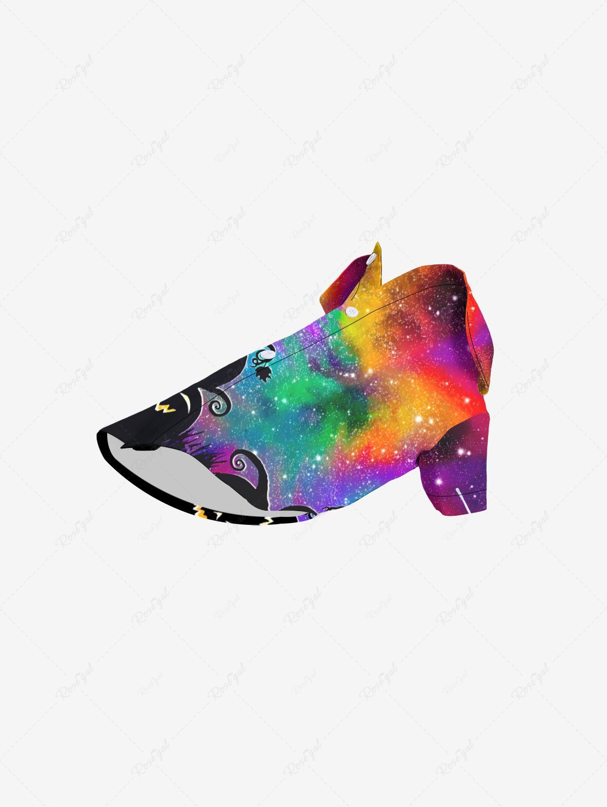 Pet's Cat Pumpkin Glitter Moon Colorful Ombre Galaxy Printed Halloween Shirt