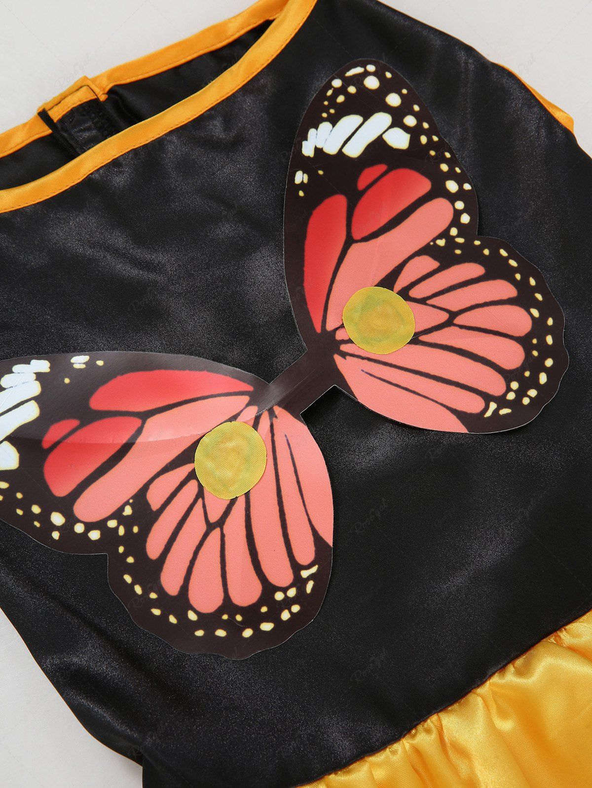Robe papillon d'Halloween pour animaux de compagnie avec bandeau à fleurs à cordon de serrage