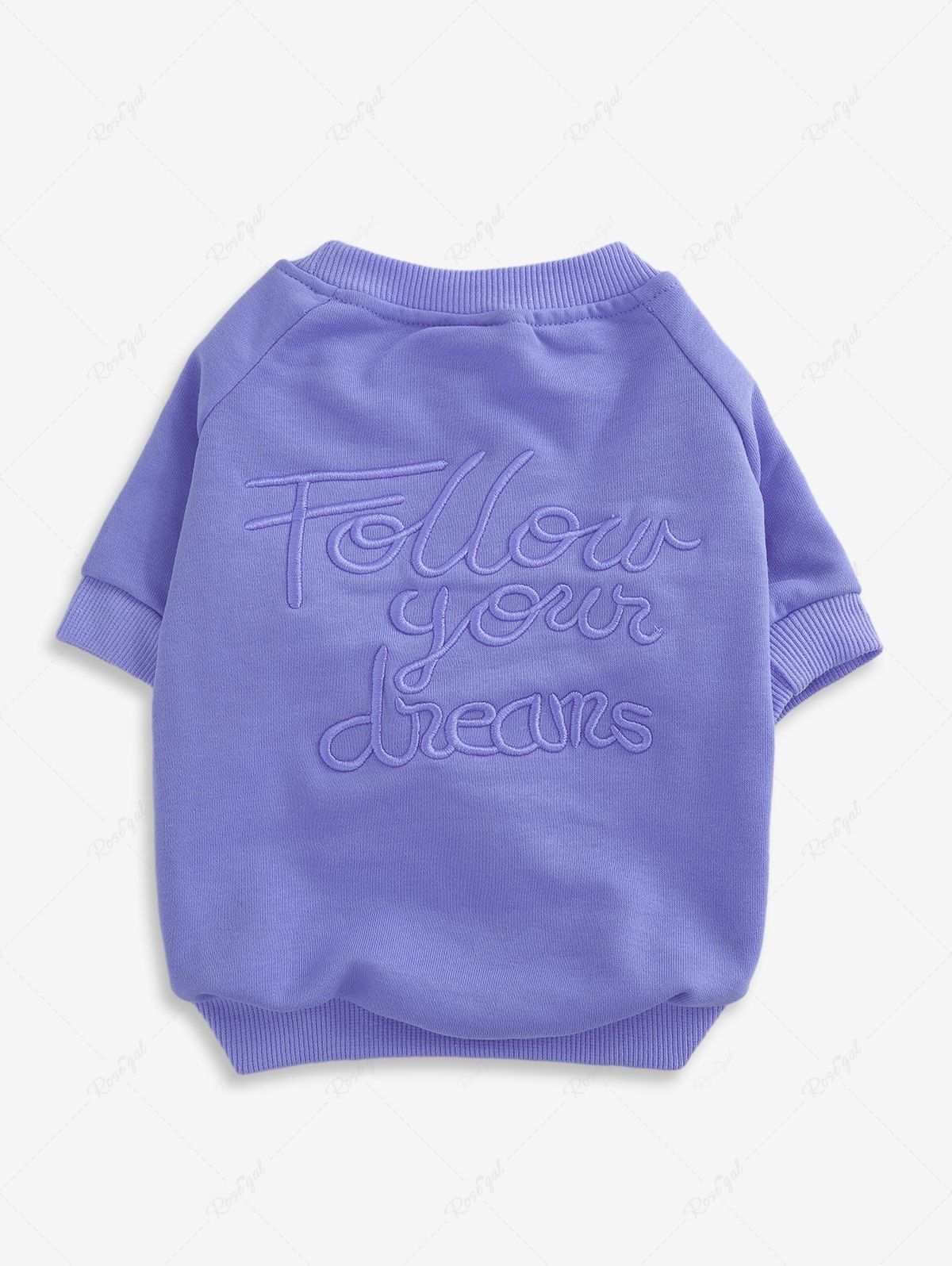 Sweat-shirt uni brodé en jacquard avec lettres pour animaux de compagnie