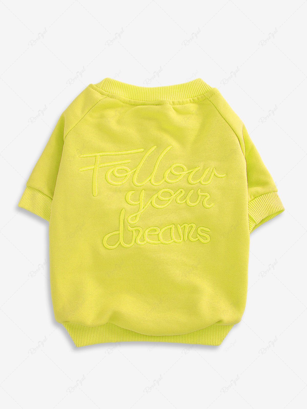 Sweat-shirt brodé en jacquard avec lettres de couleur unie, tenues assorties pour chien et propriétaire