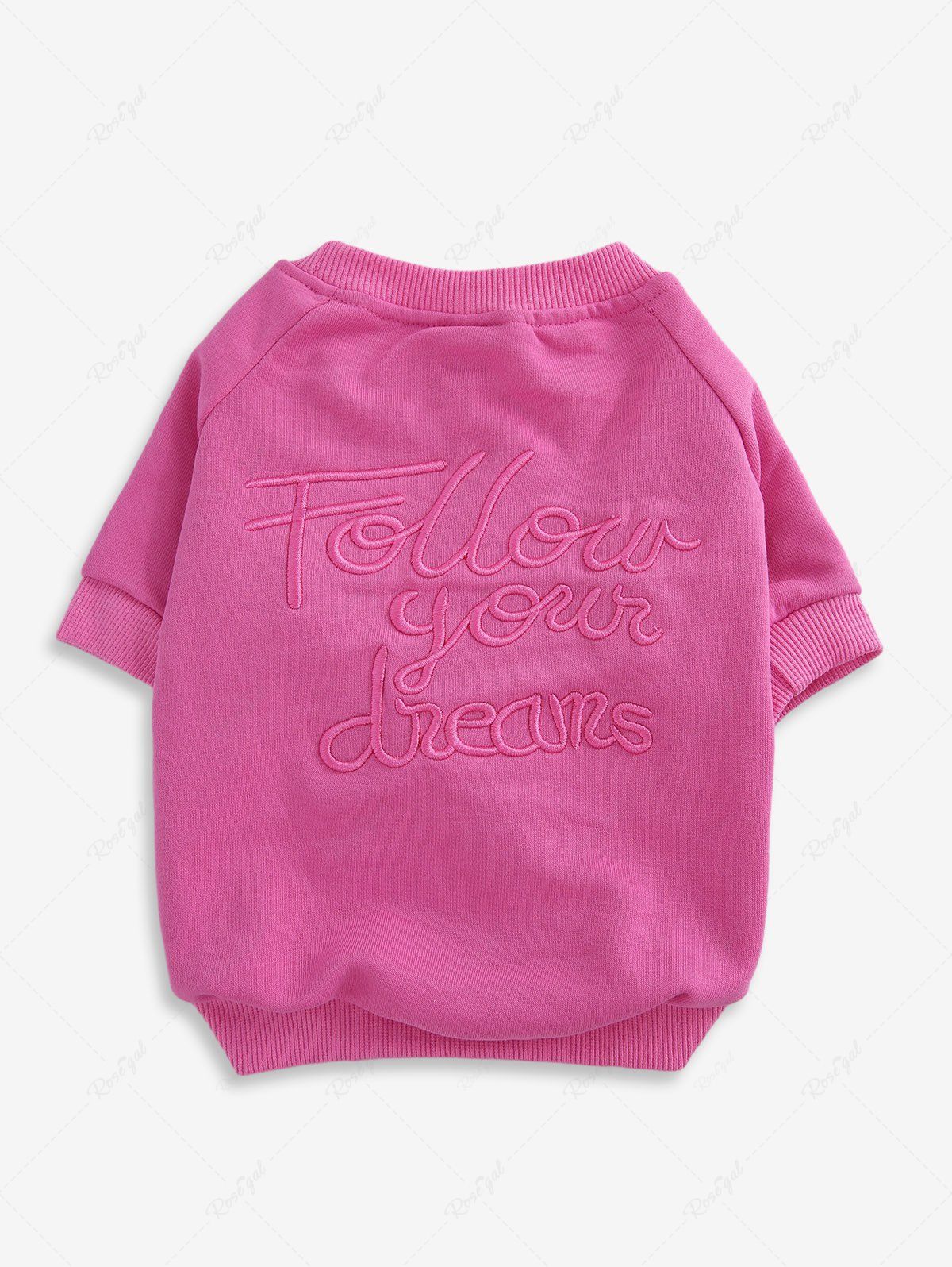 Sweat-shirt brodé en jacquard avec lettres de couleur unie, tenues assorties pour chien et propriétaire