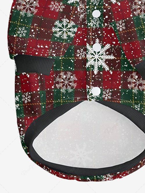 Pet's Christmas Plaid Snowflake Printed Hoodie