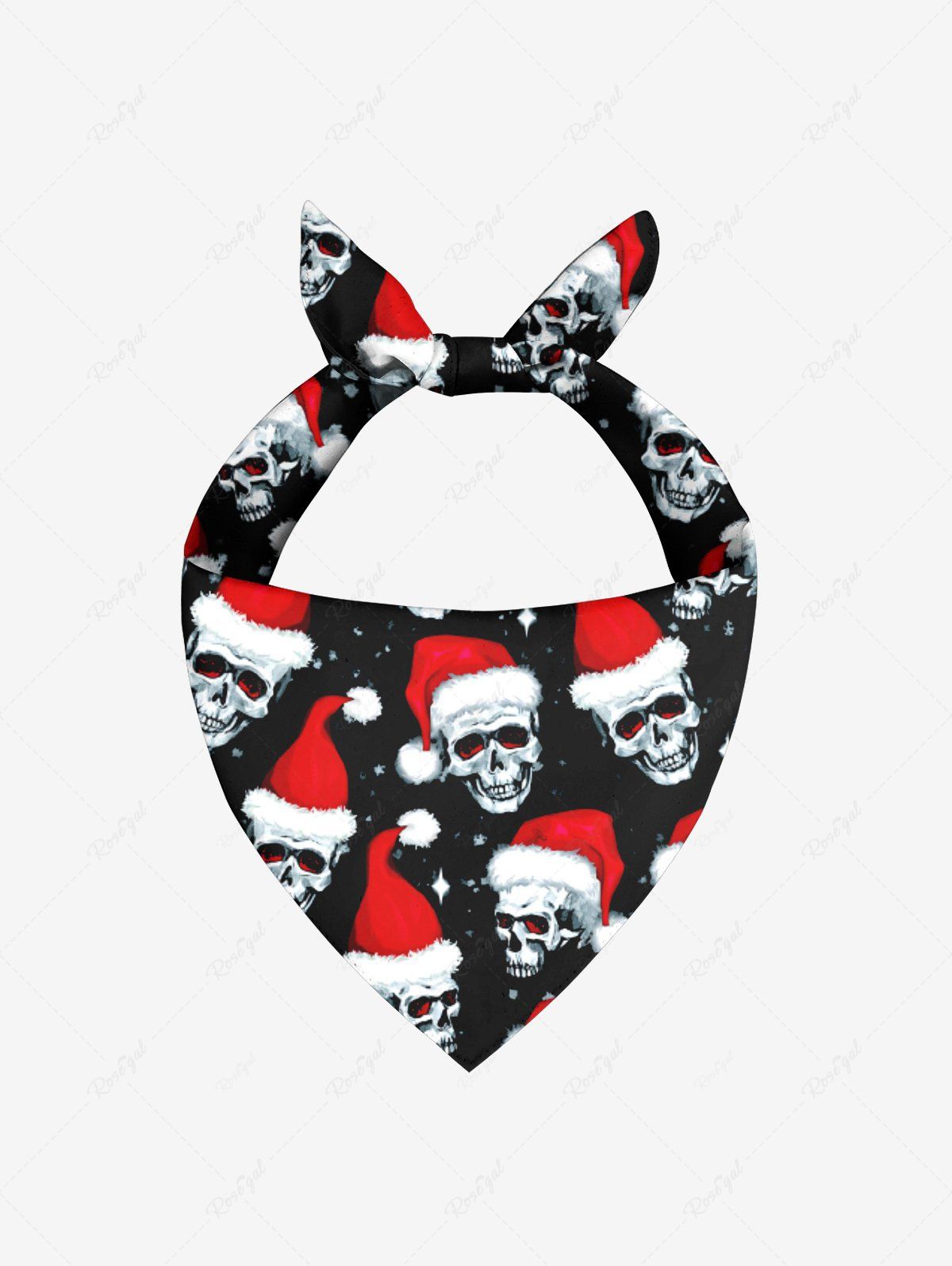 Pet's Skull Christmas Hat Printed Bandana Bibs