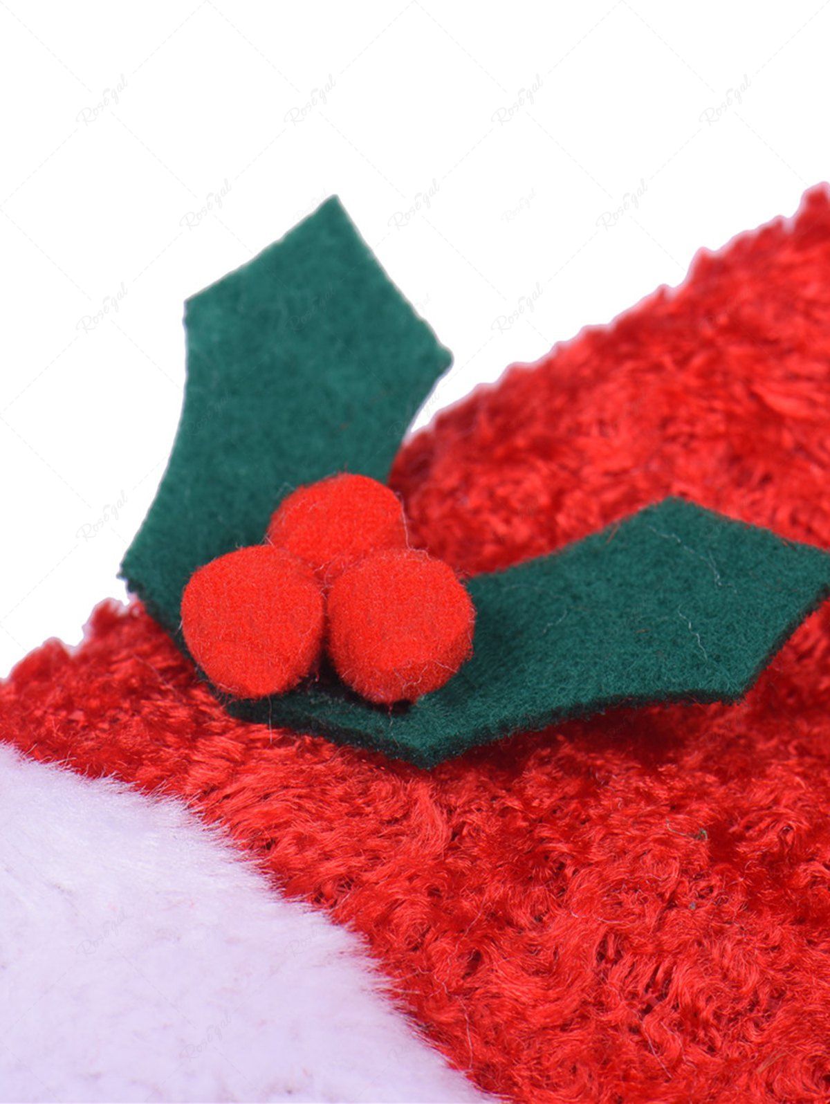 Pet's Holy Fruit Christmas Hat and Two Tone Collar With Bells
