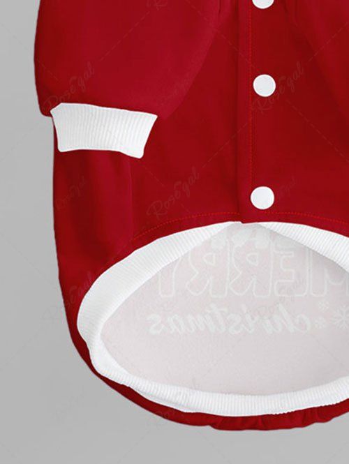 Pet's Christmas Tree Elk Snowman Snowflake Letters Printed Button Hoodie