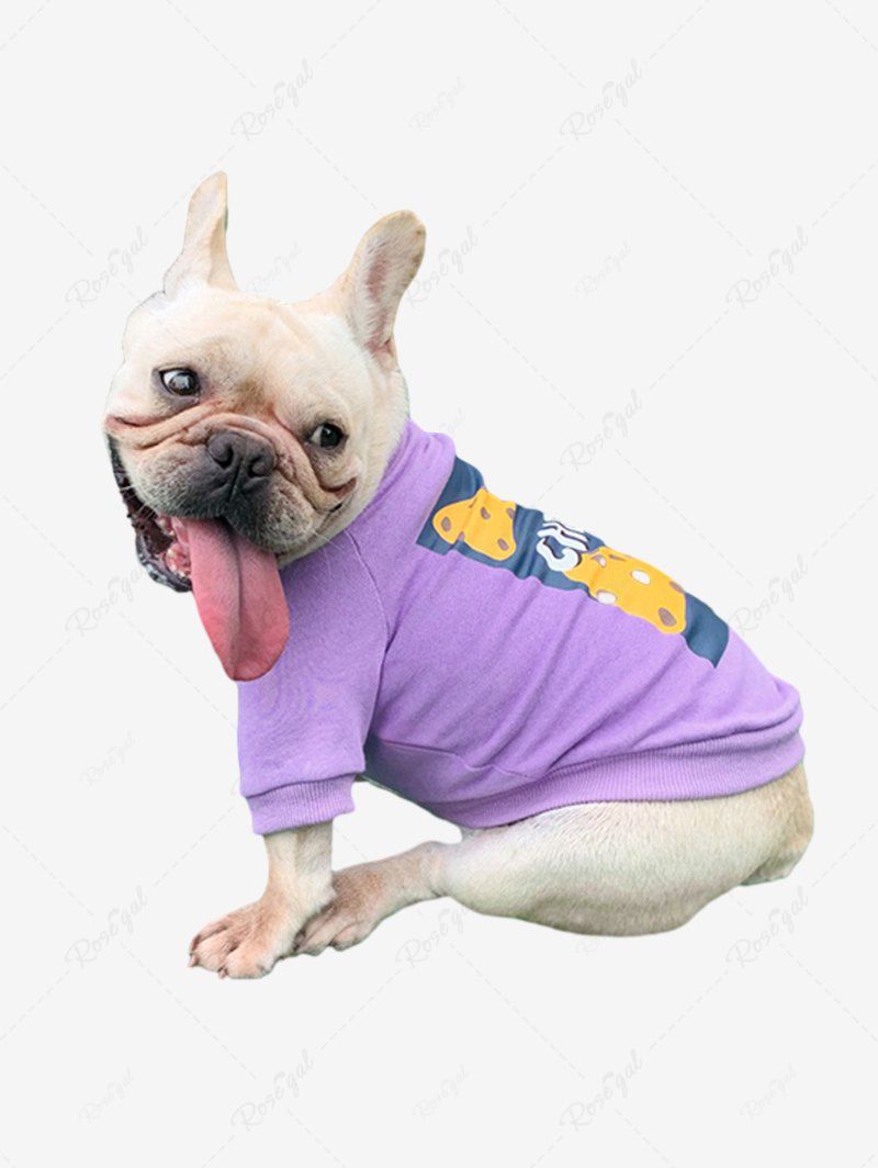 Sweat-shirt à imprimé graphique géométrique avec lettres, tenues assorties pour chien et propriétaire