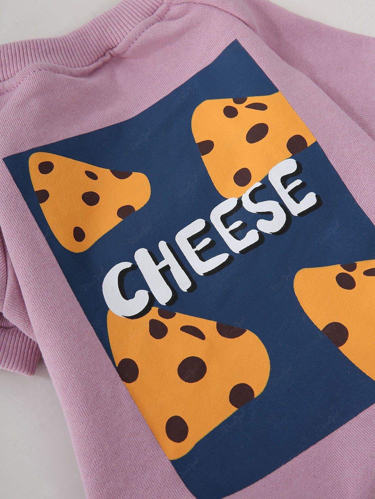 Pet's Cheese Letters Geometric Graphic Printed T-shirt