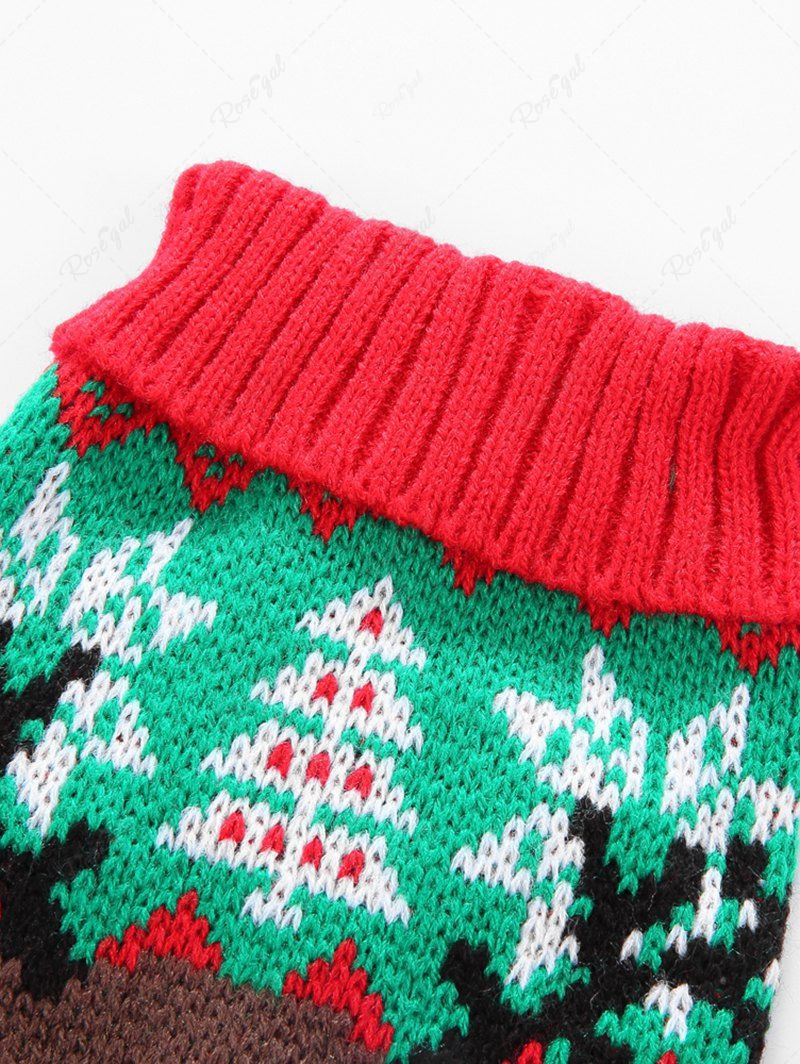 Pet's Ugly Funny Christmas Tree Elk Snowflake Printed Sweater