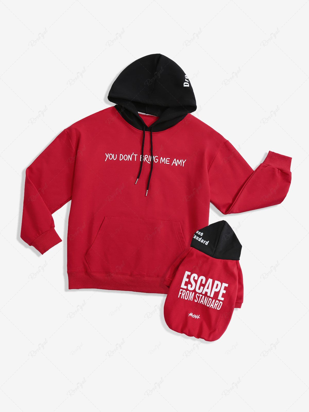 Letters Print Hoodie Dog And Owner Matching Outfits