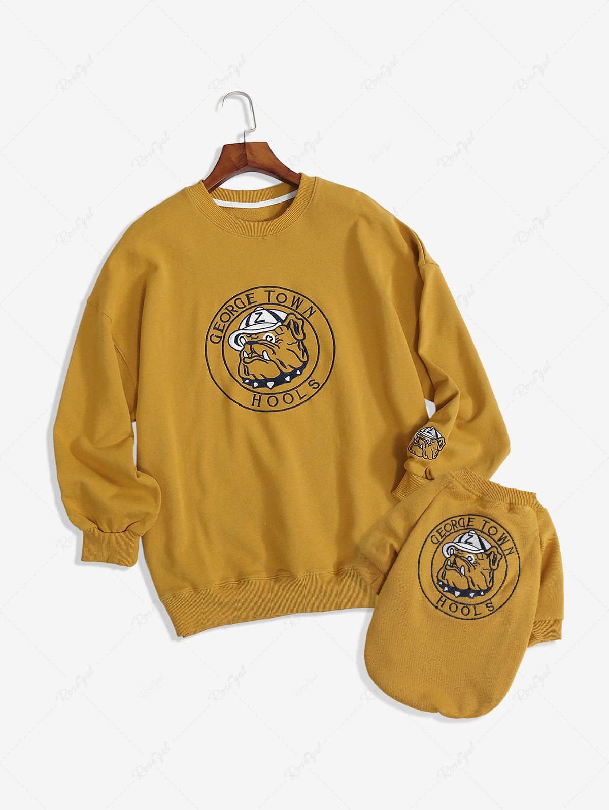 Jacquard Embroidery Graphic Sweatshirt Dog And Owner Matching Outfits