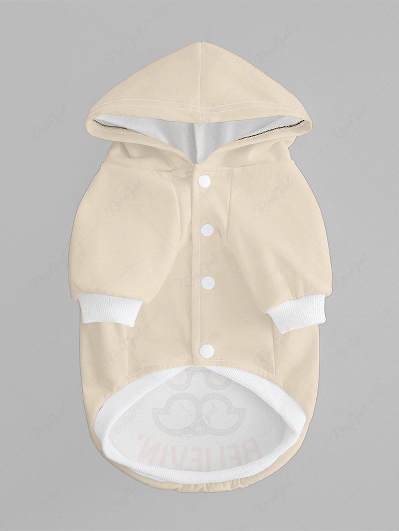 Pet's Christmas Hat Santa Claus Letters Printed Button Hoodie