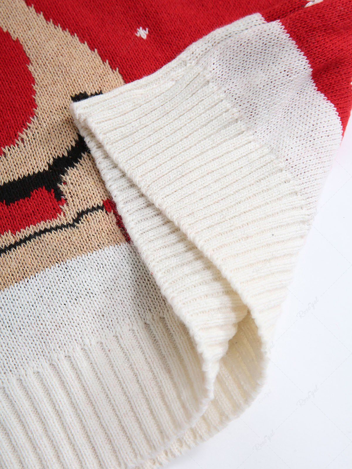 Christmas Snowflake Elk Colorblock Printed Sweater