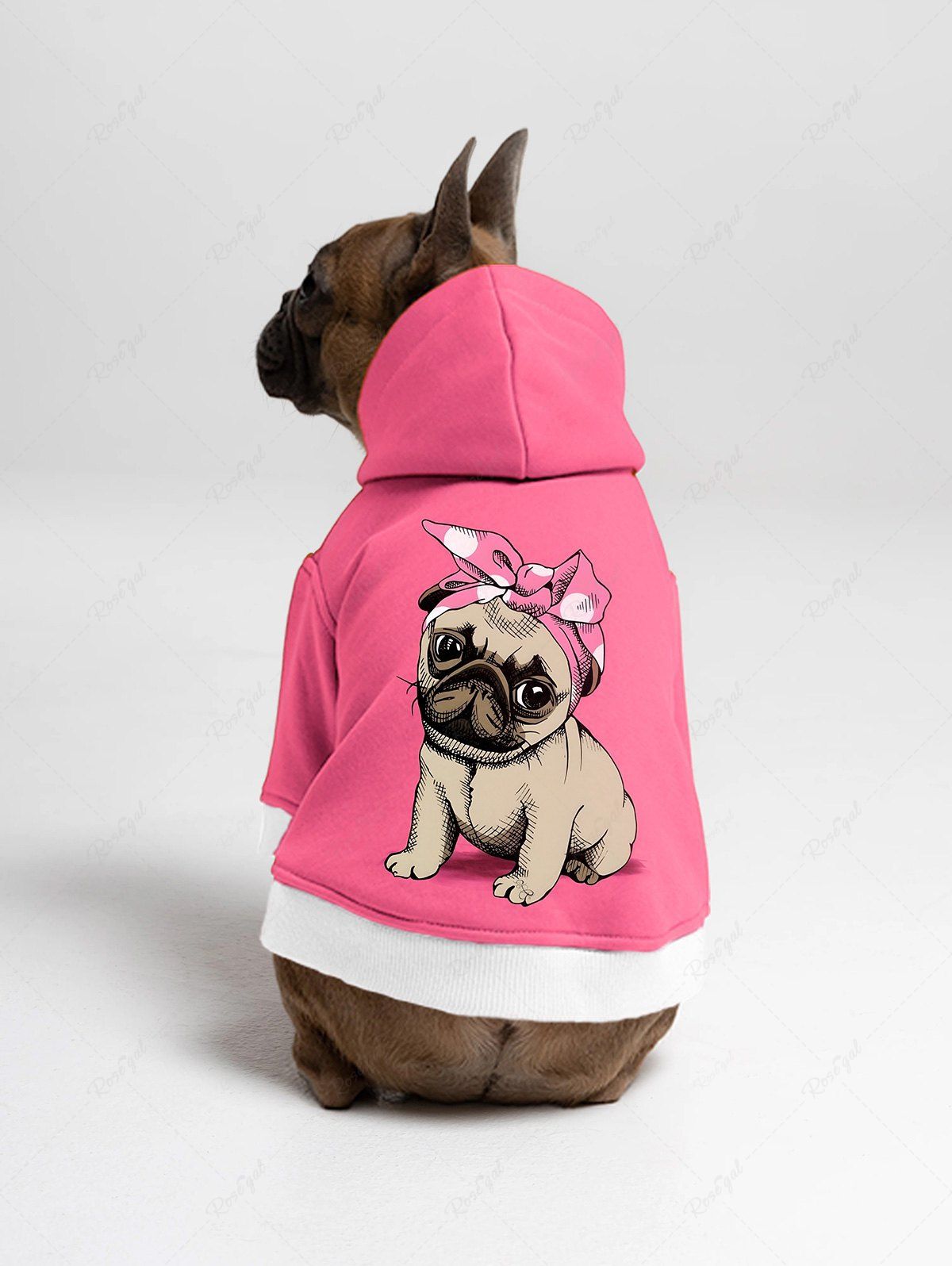 Sweat à capuche imprimé nœud papillon pour chien de compagnie