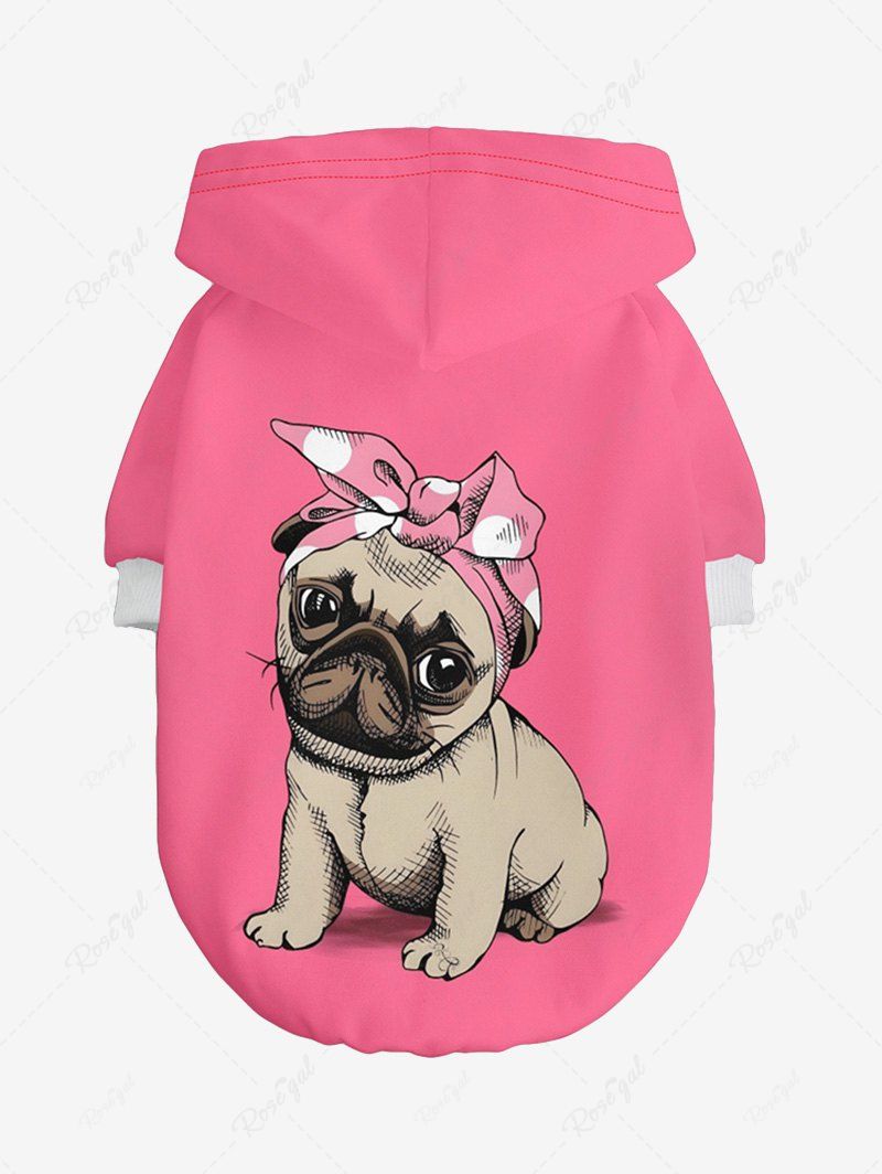 Sweat à capuche imprimé nœud papillon pour chien de compagnie