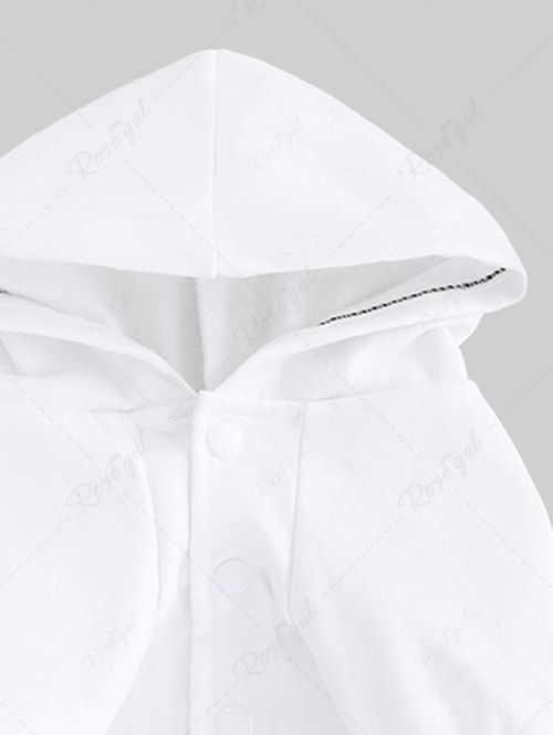 Sweat à capuche boutonné imprimé Père Noël avec lettres à carreaux de Noël pour animaux de compagnie