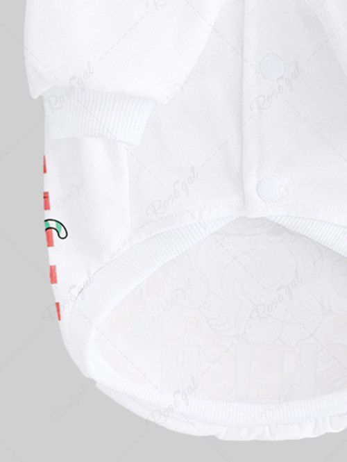 Sweat à capuche boutonné imprimé Père Noël avec lettres à carreaux de Noël pour animaux de compagnie