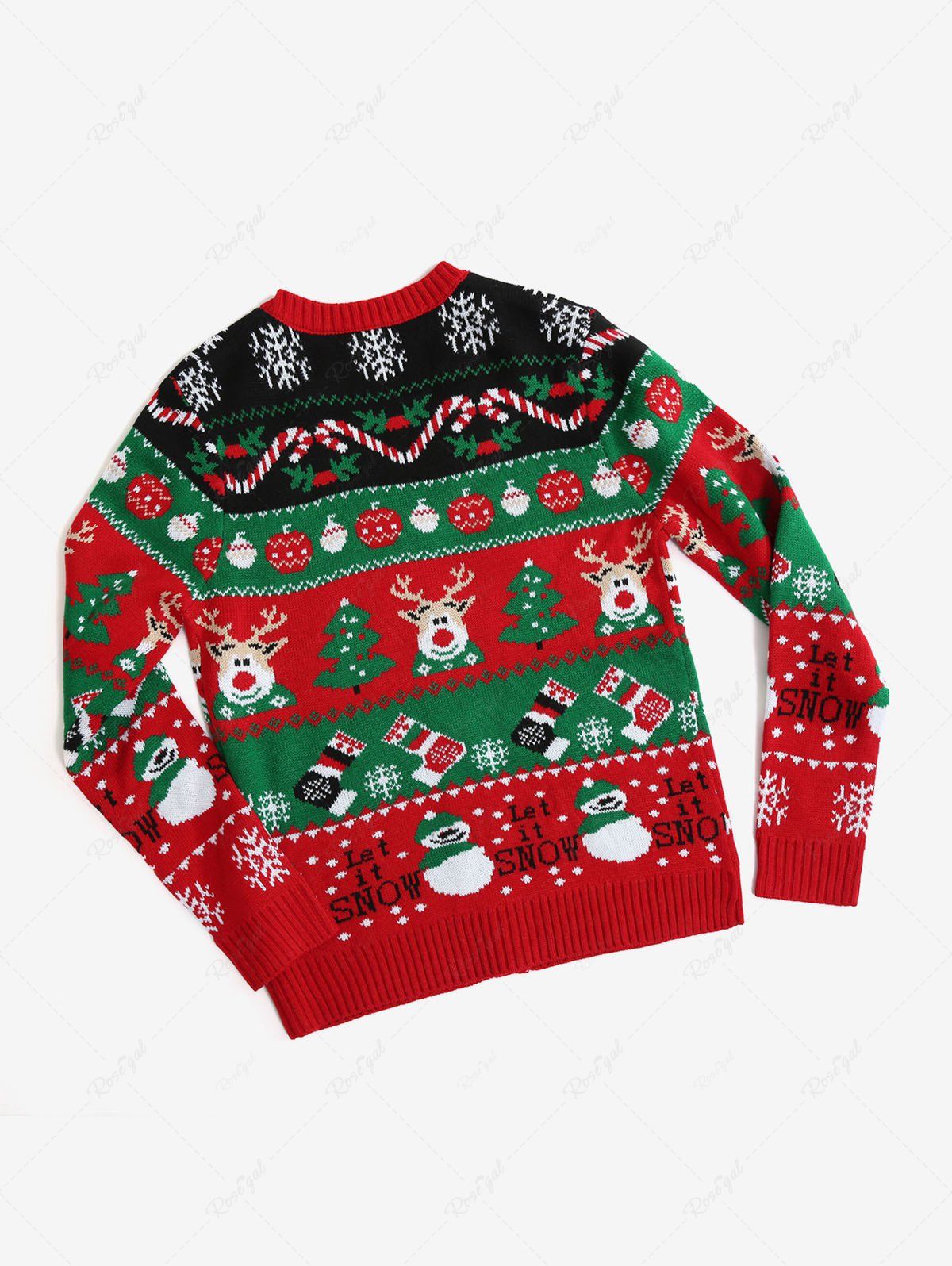 Christmas Snowflake Ugly Funny Elk Print Cardigan and Sweater Dog and Owner Matching Outfits