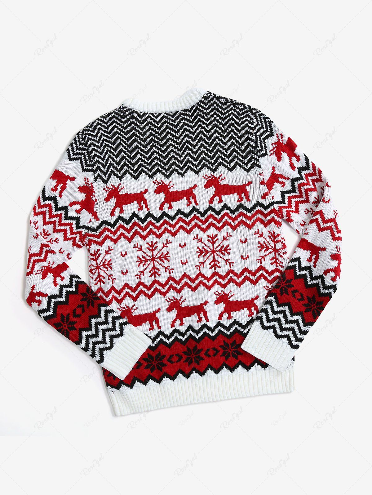 Pull de Noël à imprimé zigzag et flocon de neige pour chien et propriétaire