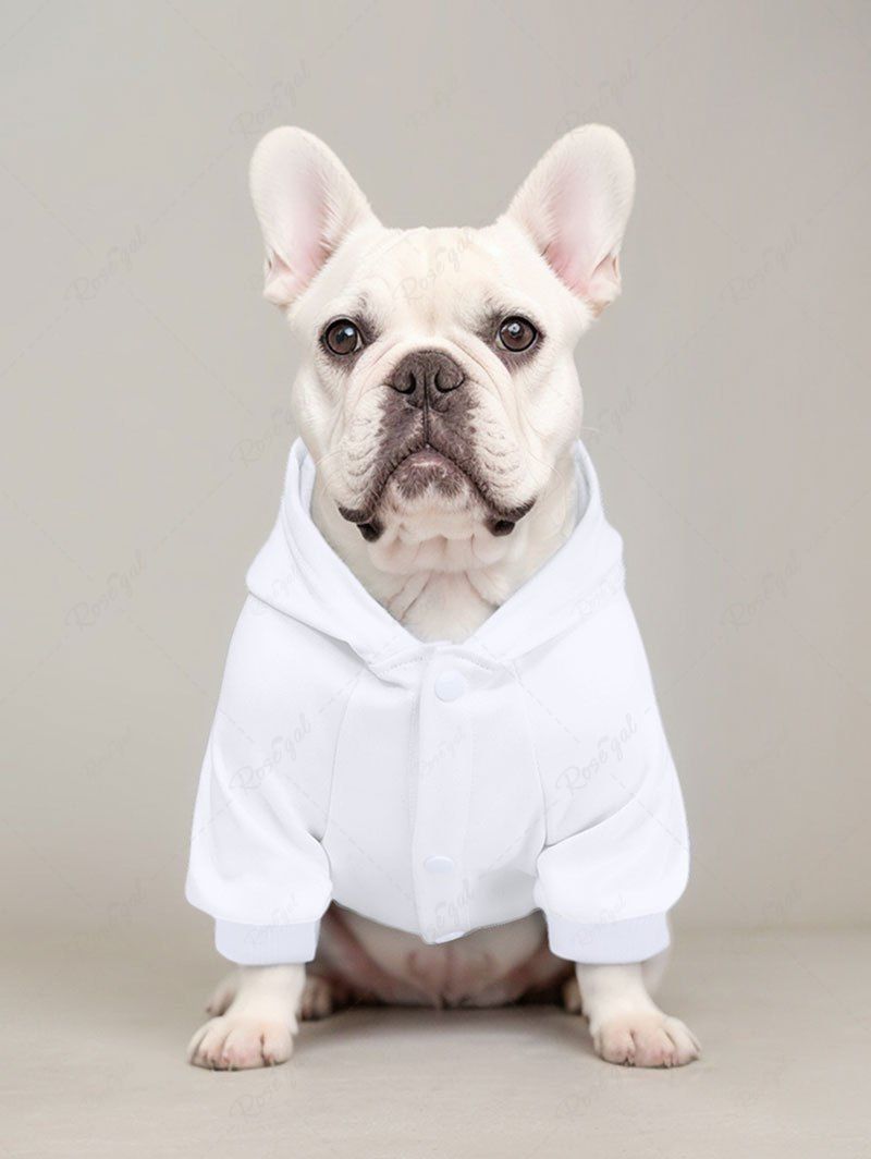 Sweat à capuche boutonné imprimé avec chapeau en forme de cœur pour chien de Noël pour animaux de compagnie