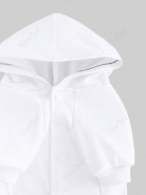 Sweat à capuche boutonné imprimé avec chapeau en forme de cœur pour chien de Noël pour animaux de compagnie