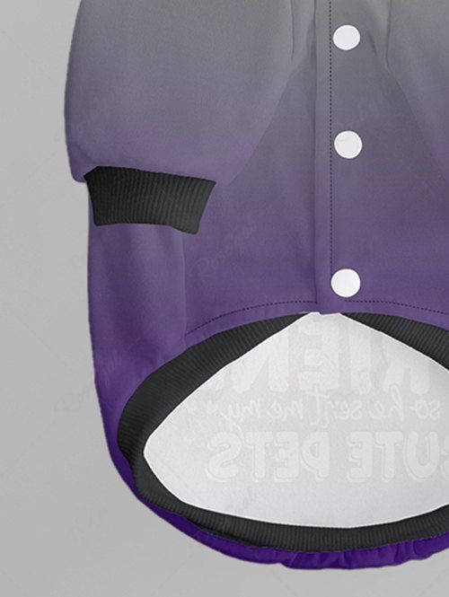 Pet's Letter Paw Ombre Printed Button Hoodie