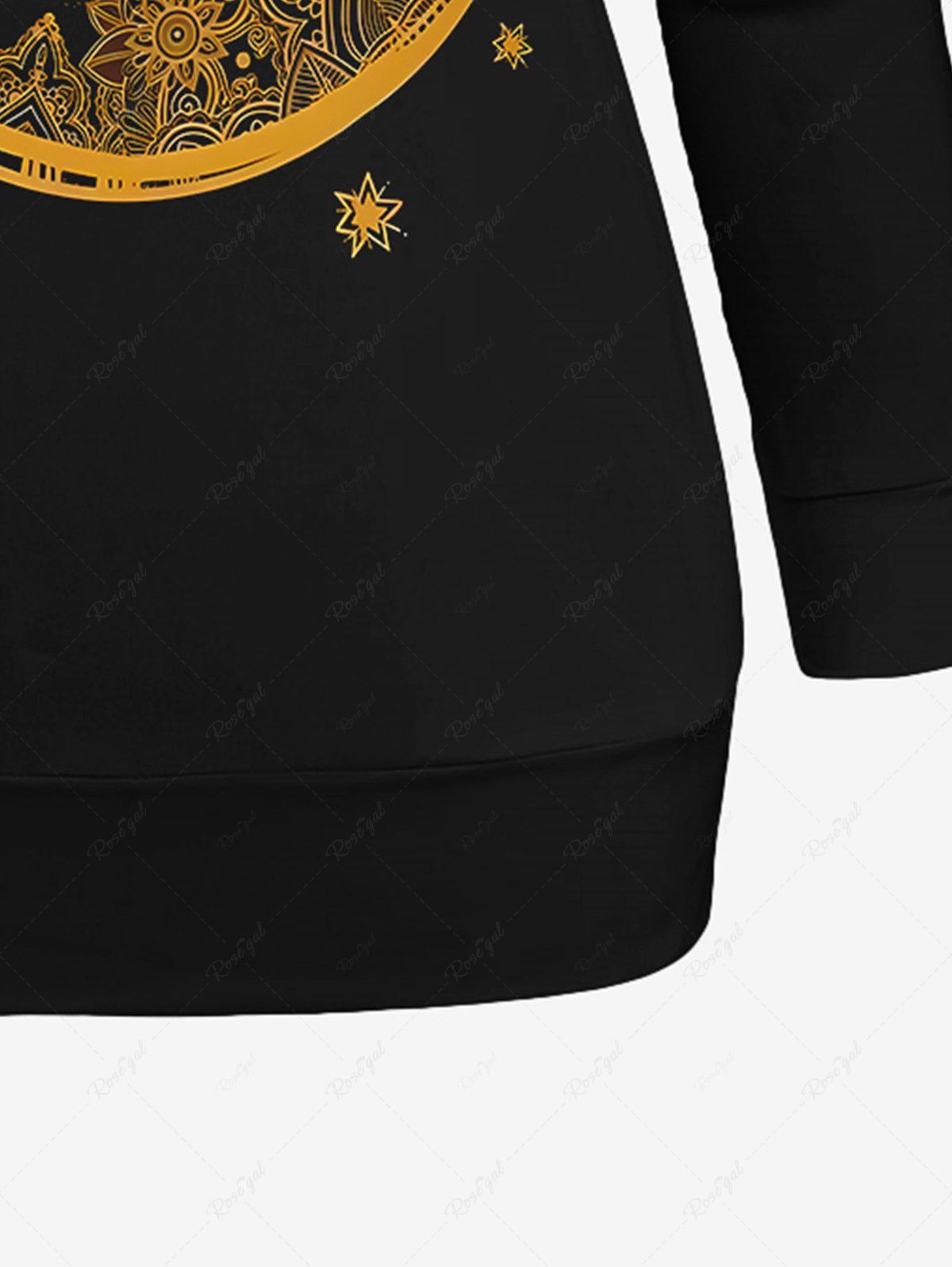 Moon Star Floral Dog Printed Pullover Long Sleeves T-shirt