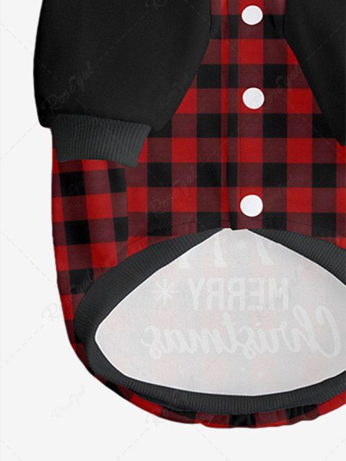 Pet's Christmas Elk Snowflake Plaid Printed Hoodie