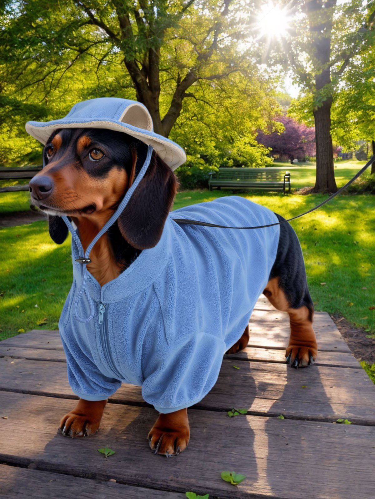 Sweat-shirt à capuche avec poche zippée et doublure polaire pour animaux de compagnie avec nœud papillon découpé et cordon de serrage