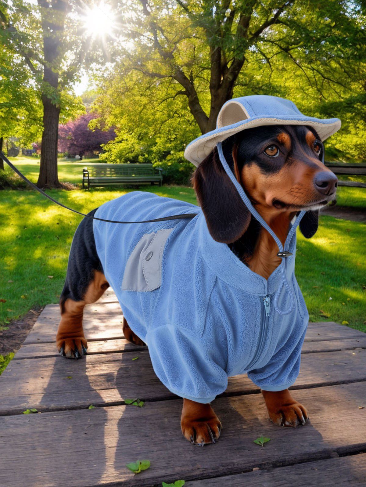 Sweat-shirt à capuche avec poche zippée et doublure polaire pour animaux de compagnie avec nœud papillon découpé et cordon de serrage