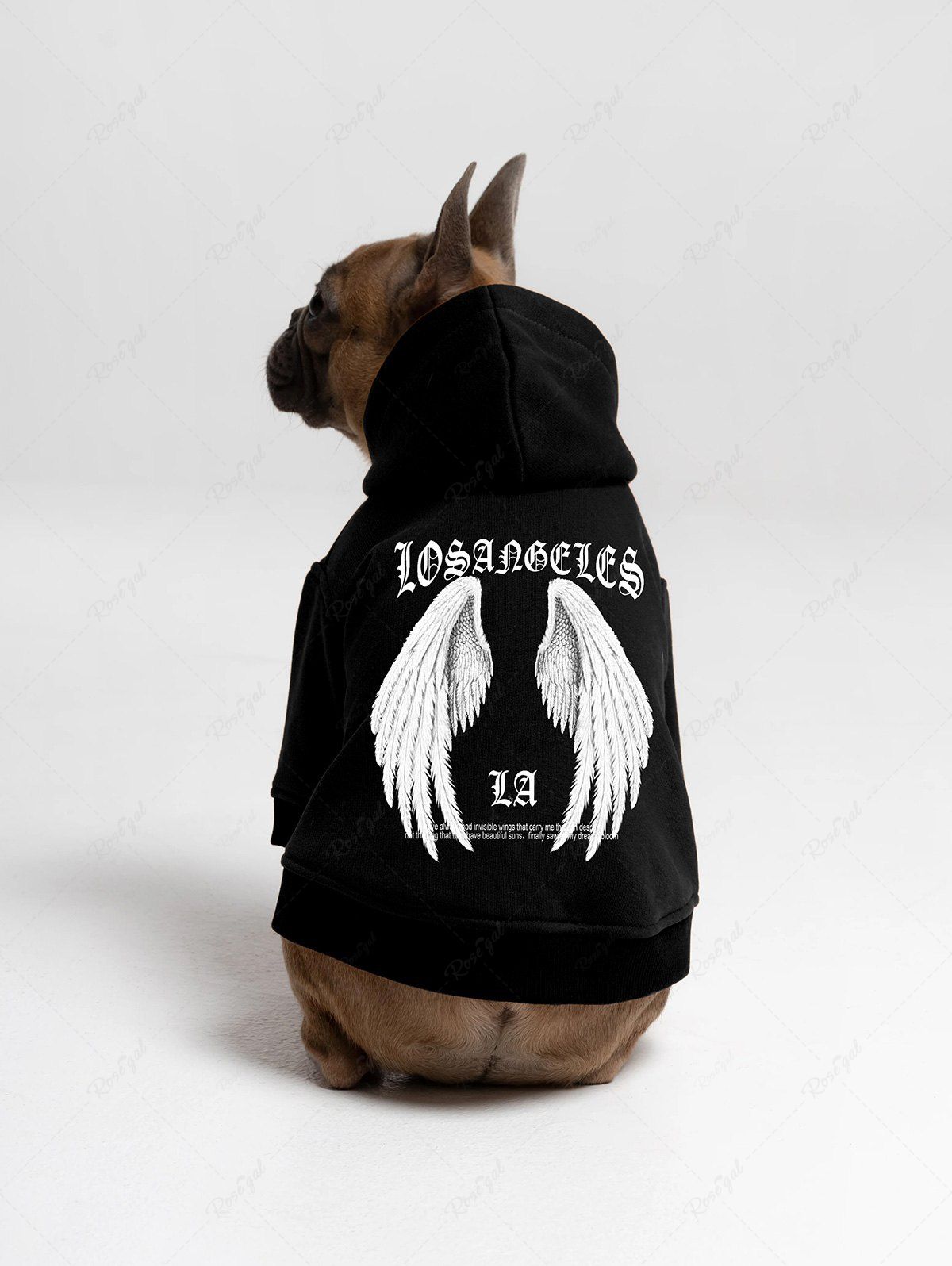 Sweat à capuche imprimé lettres ailes, tenues assorties pour chien et propriétaire