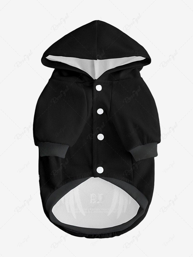 Sweat à capuche imprimé lettres ailes, tenues assorties pour chien et propriétaire