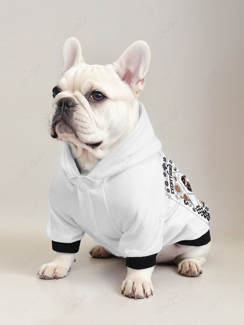 Sweat à capuche à imprimé floral et motif serpent, soleil, lune, fleur, champignon, style tendance, tenues assorties pour chien et propriétaire