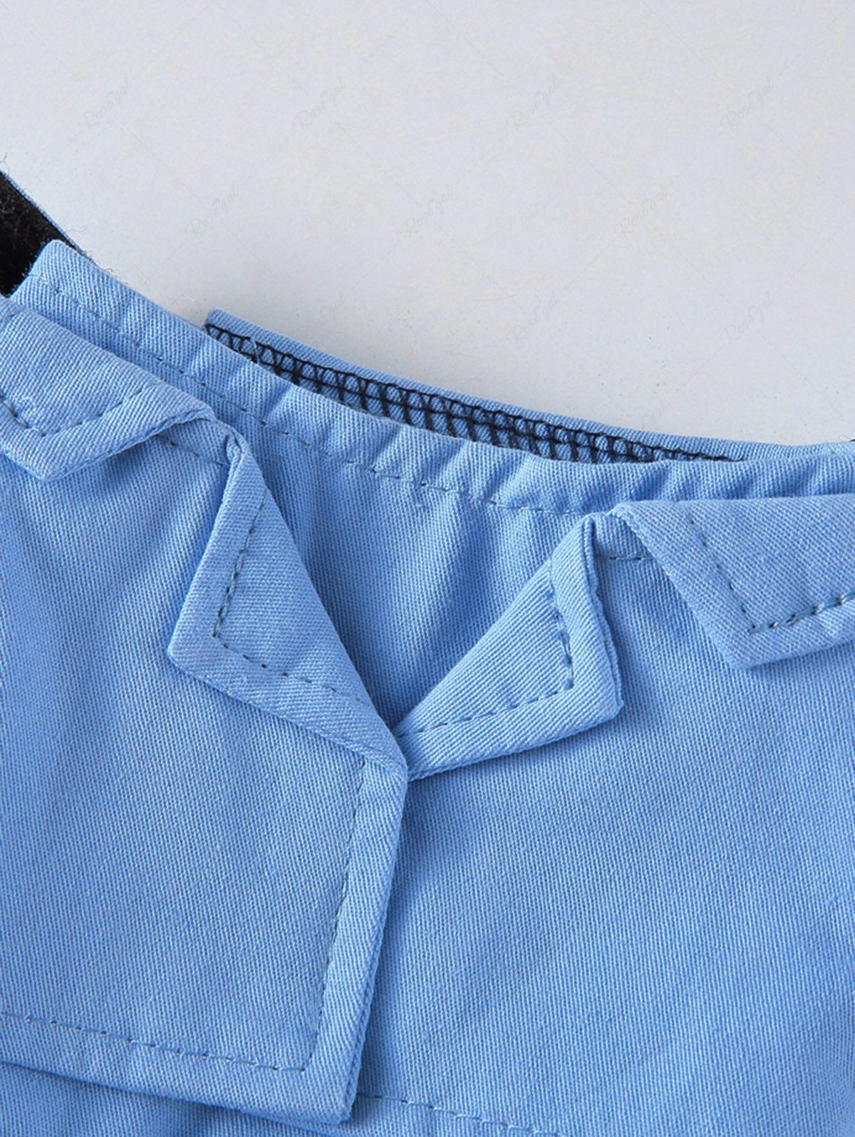 Pet's Foot Printed Shirt Collar Courier Costume Coat With Hat And Box