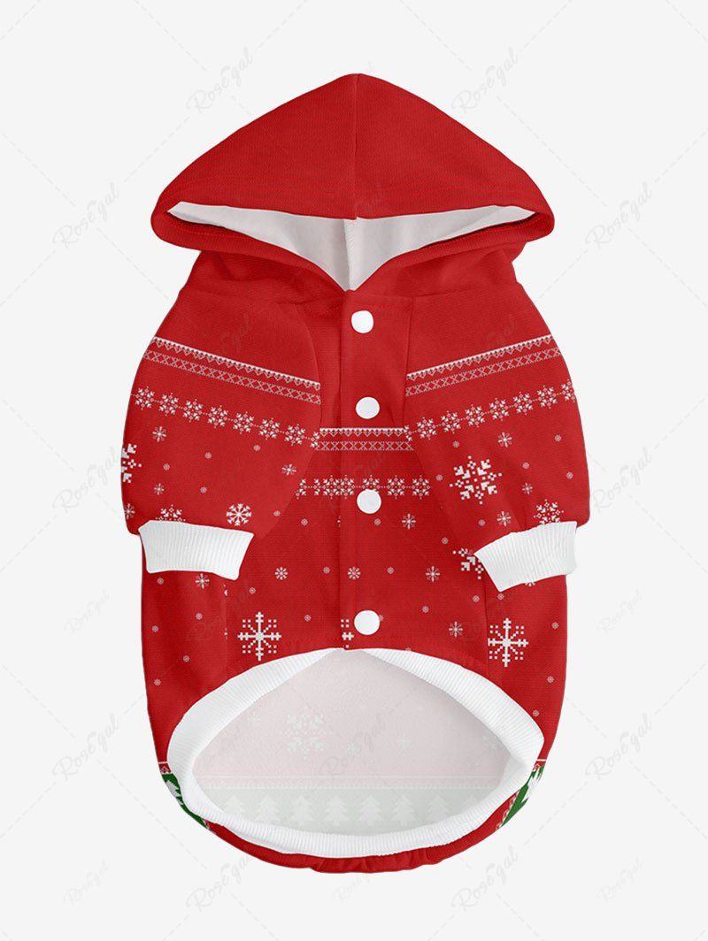 Sweat à capuche à imprimé rayé pour chien avec chapeau et flocon de neige et sapin de Noël, tenues assorties pour chien et propriétaire