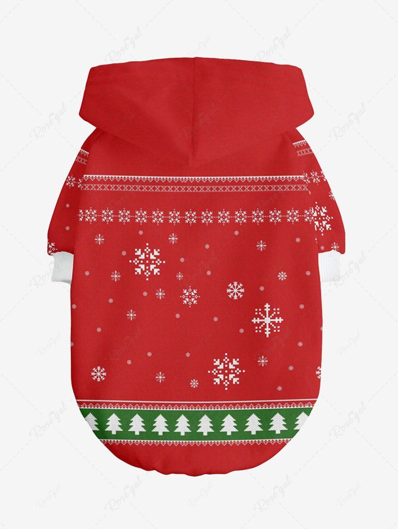 Sweat à capuche à imprimé rayé pour chien avec chapeau et flocon de neige et sapin de Noël, tenues assorties pour chien et propriétaire