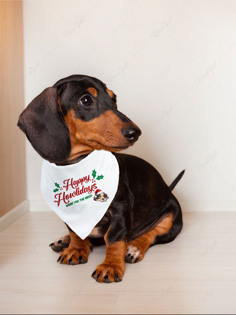 Pet's Christmas Hat Dog Holy Fruit Printed Bibs Bandana