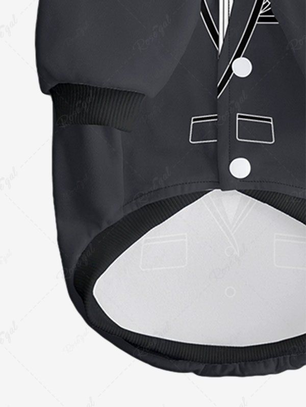 Sweat à capuche avec boutons imprimés en 3D et col à revers pour animaux de compagnie