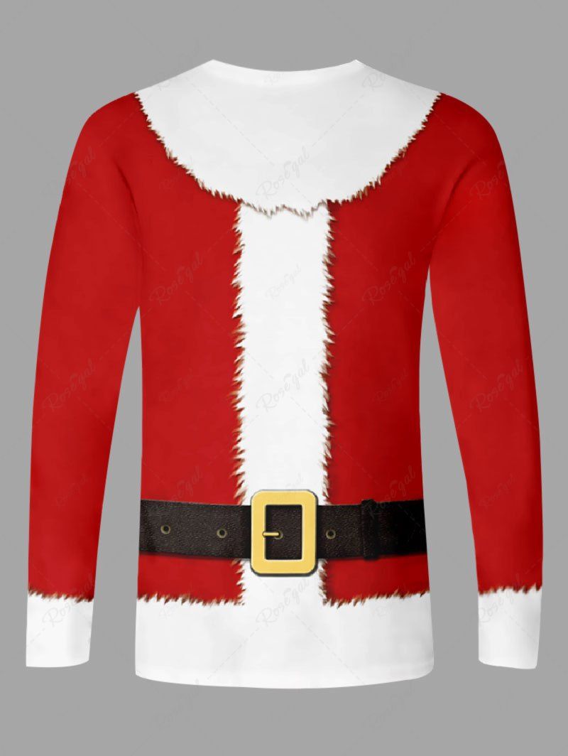 Costume de clown de Noël avec manteau et t-shirt imprimé Père Noël, tenues assorties pour chien et propriétaire