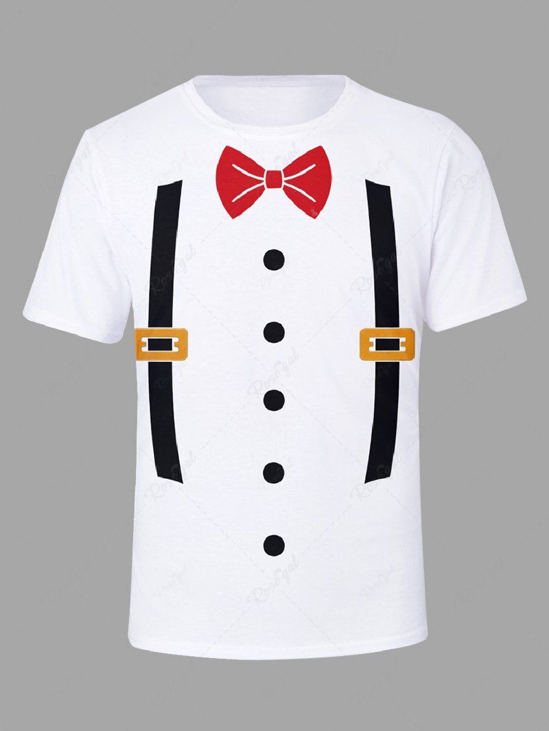 T-shirt à capuche avec imprimé nœud papillon et bouton à bretelles, tenues assorties pour chien et propriétaire