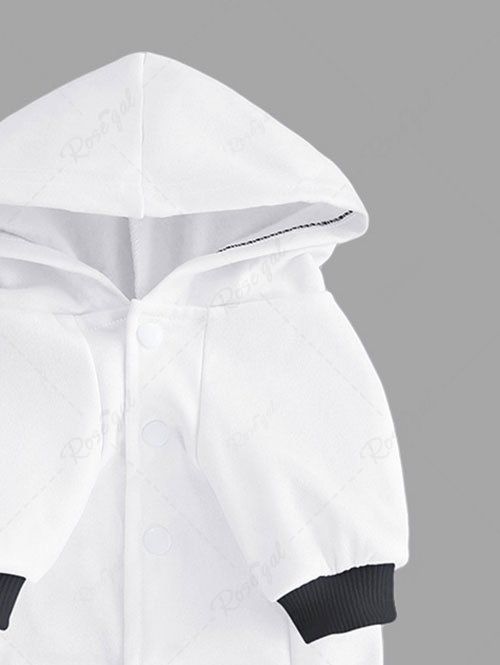 Sweat à capuche imprimé avec bouton et nœud papillon pour animal de compagnie