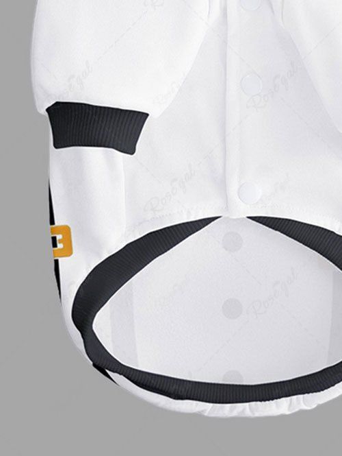 Sweat à capuche imprimé avec bouton et nœud papillon pour animal de compagnie