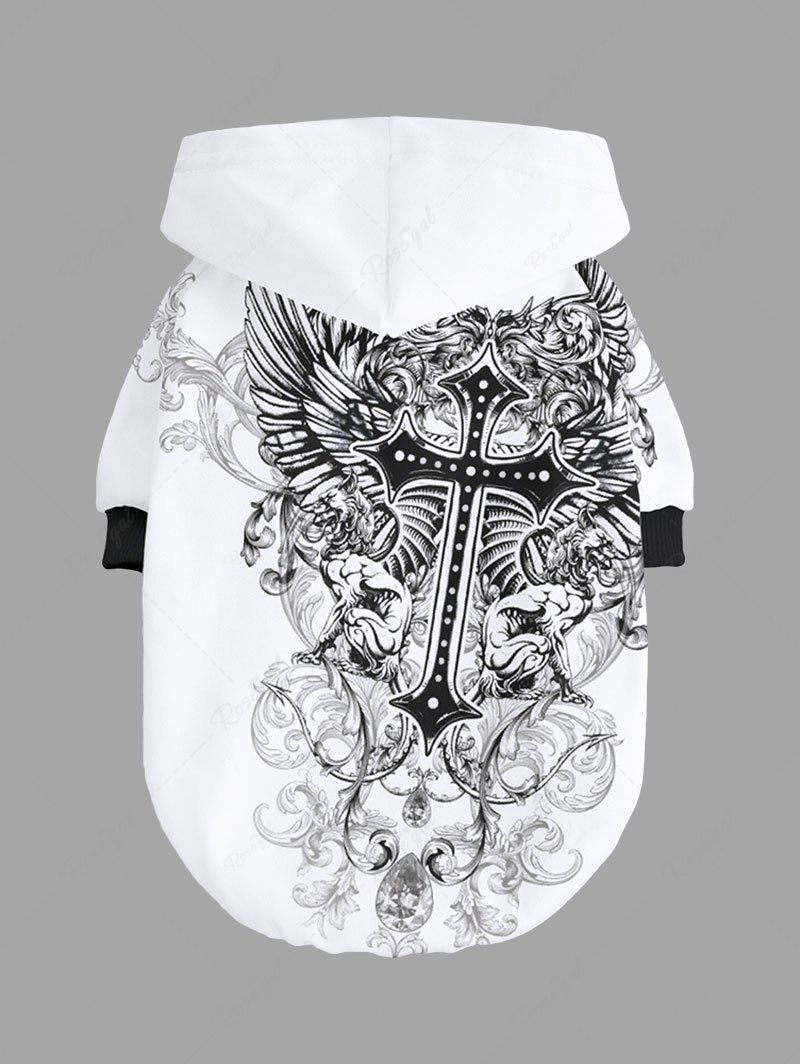 Sweat à capuche boutonné à imprimé floral Pet's Cross
